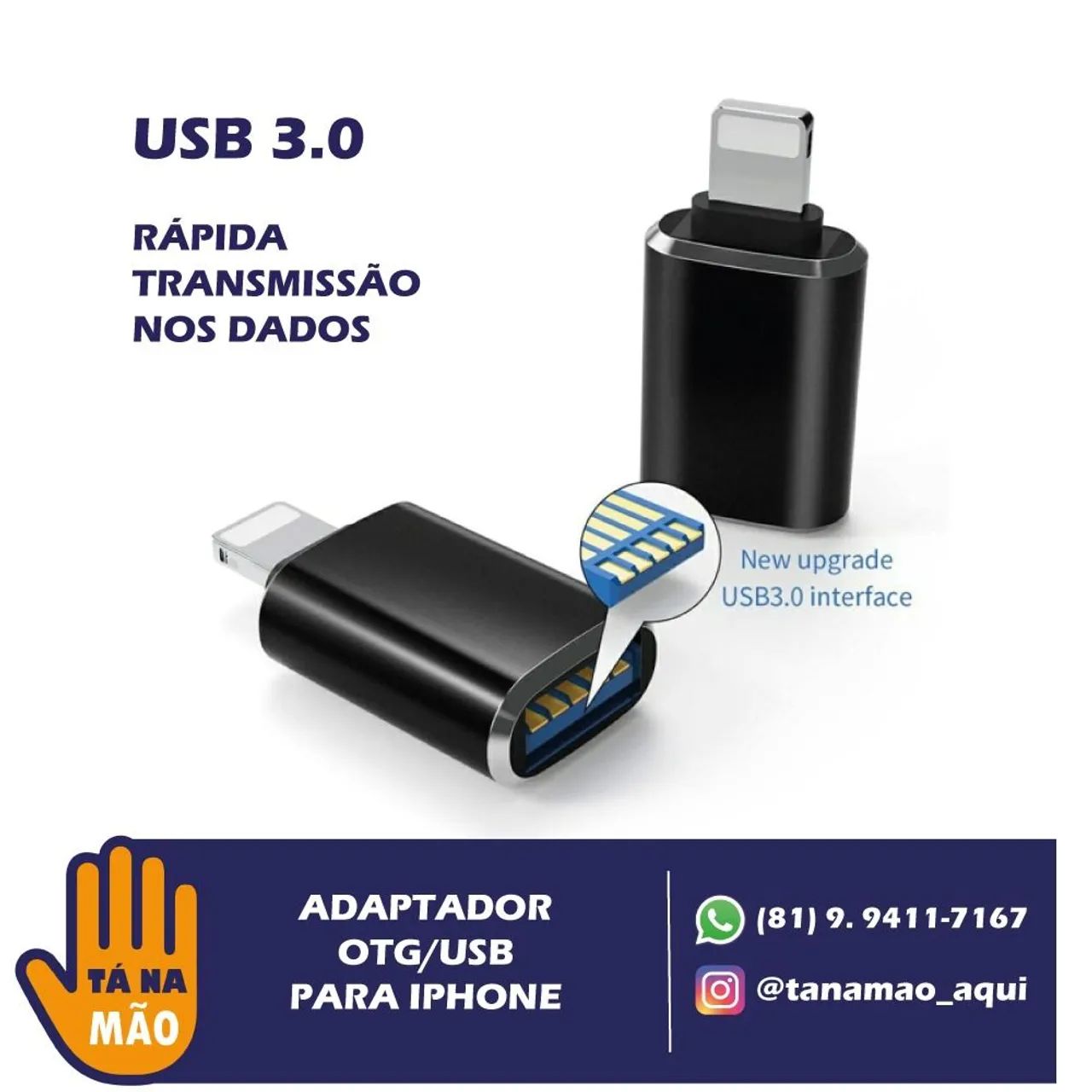 Adaptador USB 3.0 para OTG para iPhone - Novo - Foto 2