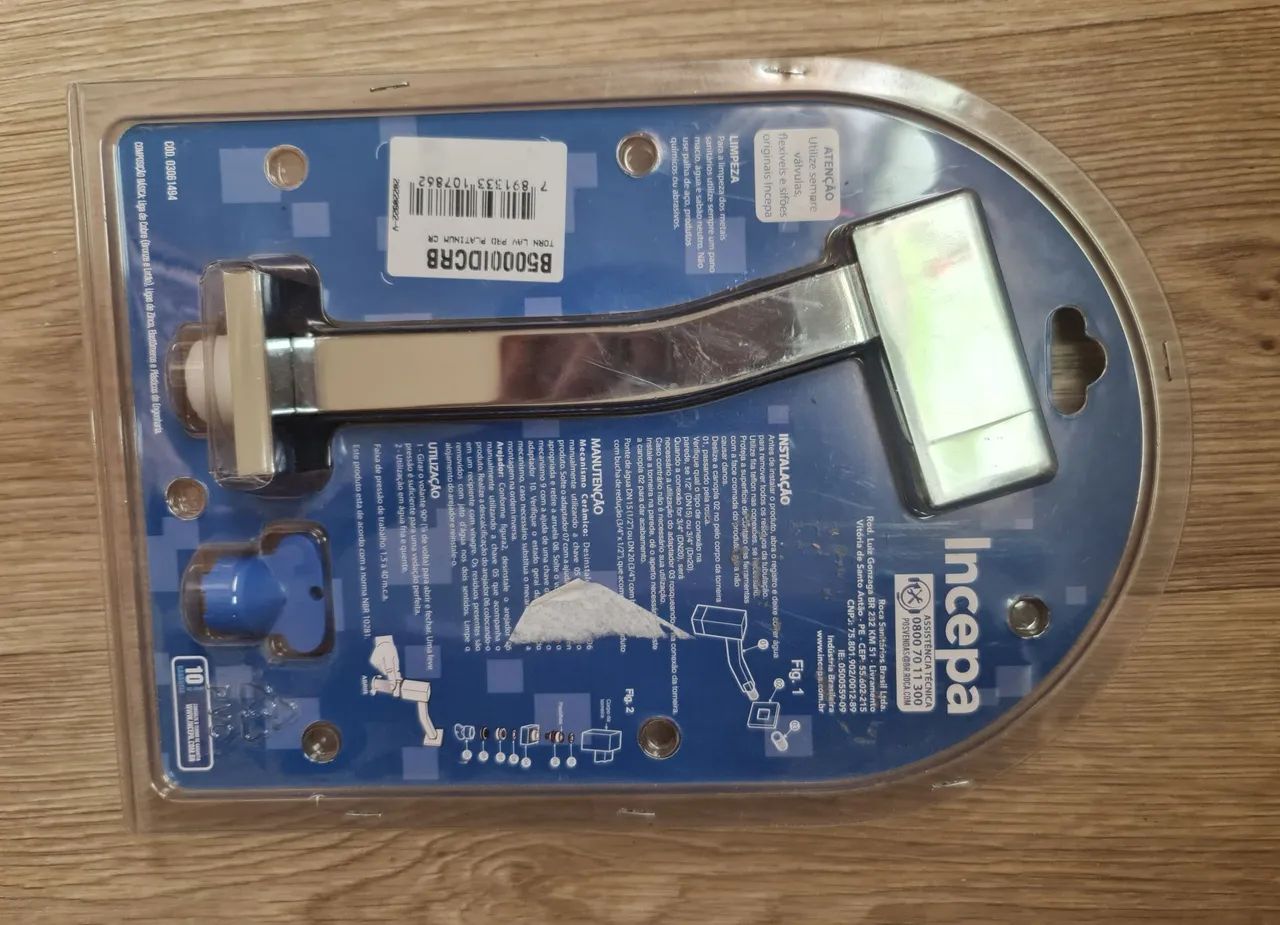  TORNEIRA PARA LAVATORIO DE PAREDE PLATINUM CROMADO INCEPA. - Foto 2