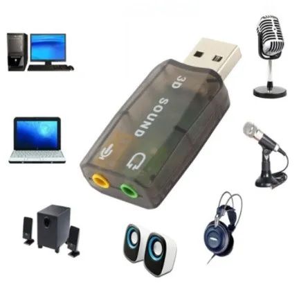 Adaptador de Áudio Placa de Som 3D 5.1 USB Microfone, Headset, Notebook, PC - Testado - Foto 4