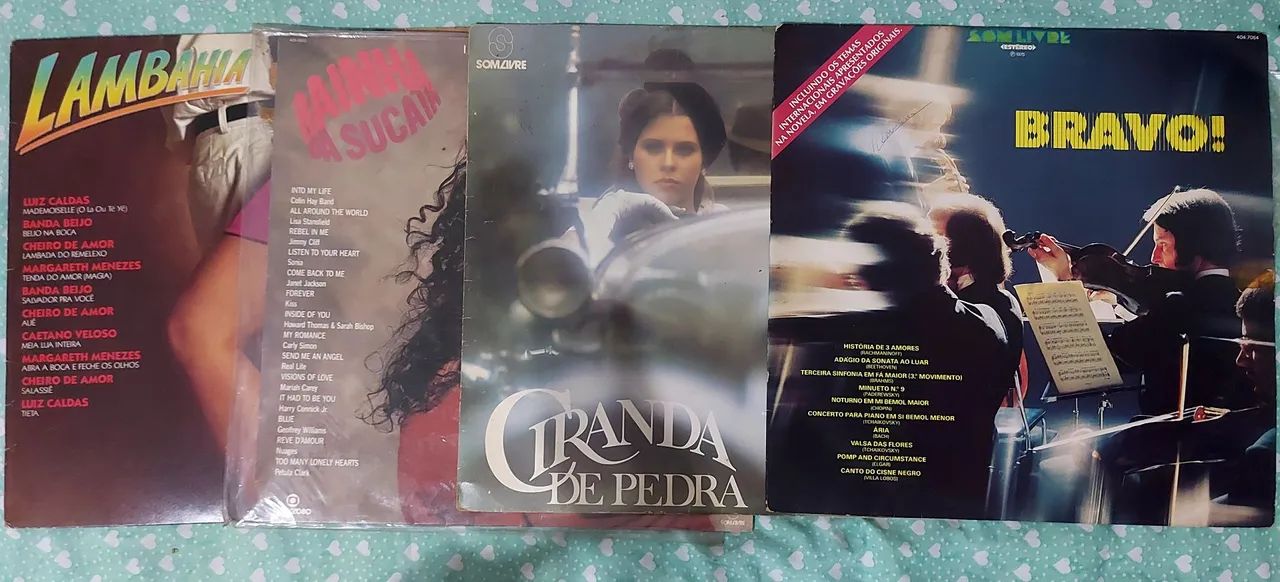 Lotes de Vinil - Lambada,  Banda Beijo, Rainha da Sucata, Ciranda de Pedra,  Bravo!