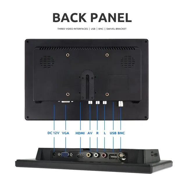 Monitor Portátil LCD com HDMI, VGA, AV/RCA, USB para PC, Console, PS4, PS3, PS2 10,1" - Foto 2