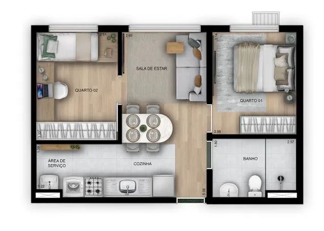 RY- Apartamento 2 quartos em Samambaia Norte - Foto 2
