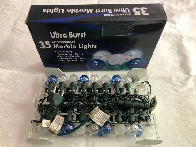 cordão de luzes decorativas ou natal bolinhas de vidro marmorizadas - 35 marble lights 220