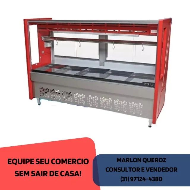 Balcao de Carne com Tendal Vidro Reto