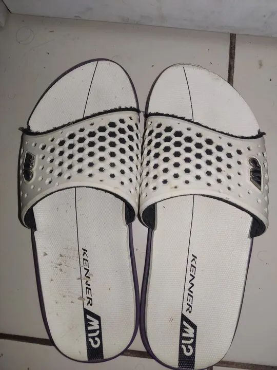 Chinelo Kenner M12 - Branco/Roxo