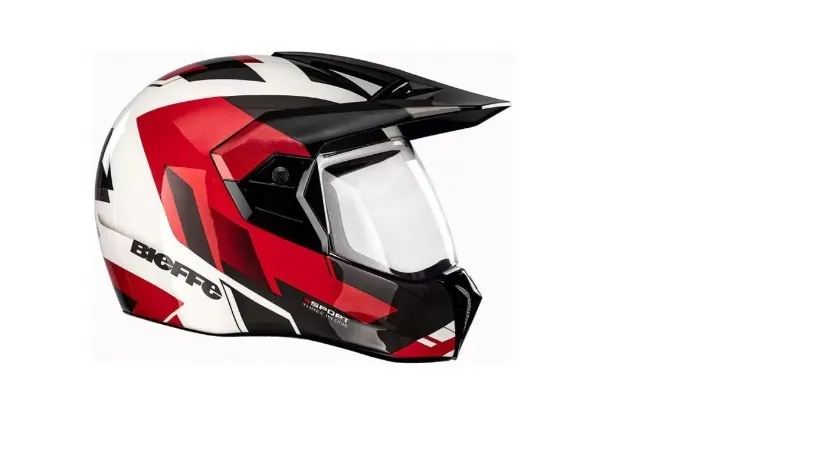 Capacete Bieffe 3 Sport React Branco Rubro