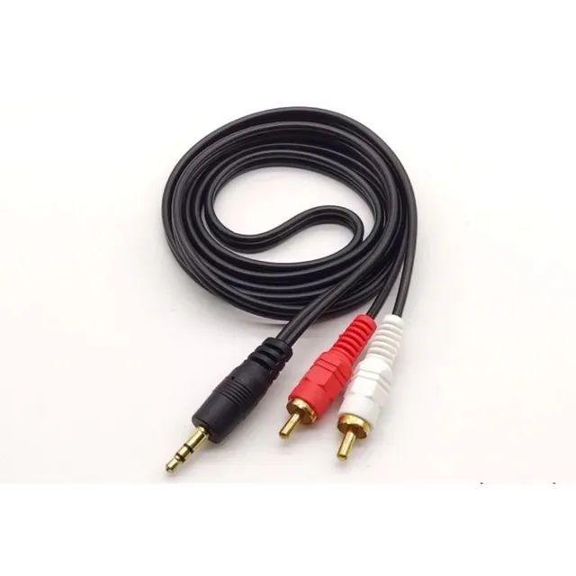 Cabo P2 X 2 Rca Estéreo áudio e vídeo 