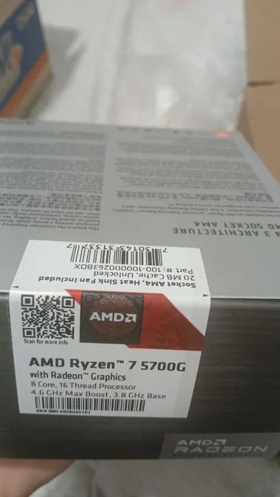 AMD Ryzen 7 5700G 8 Core 4.6 GHz Lacrado!!!