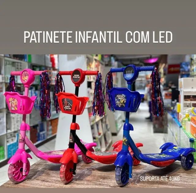 PATINETE INFANTIL COM LED