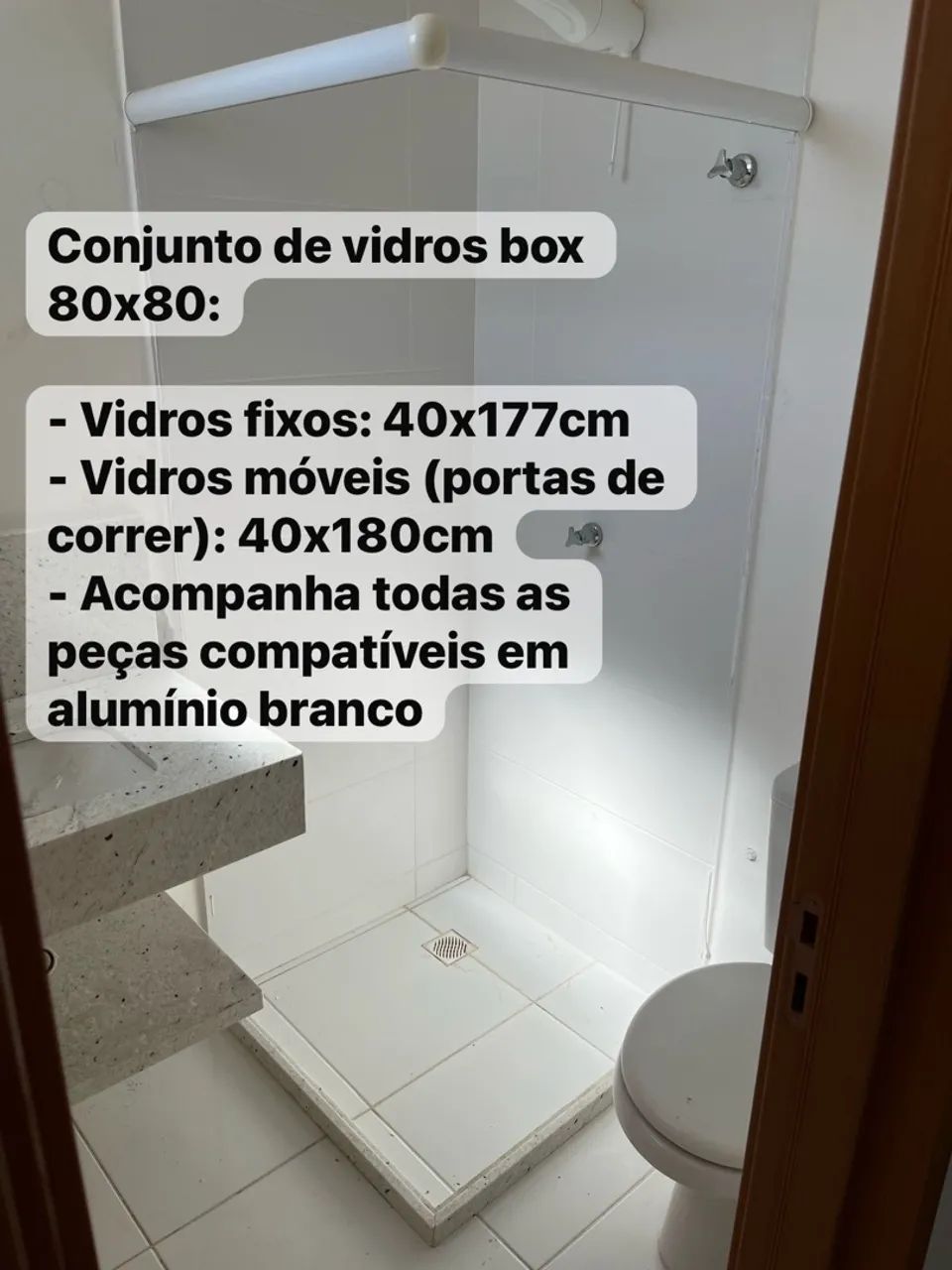 Conjunto de Vidros Box 120cm OU 80x80 - Foto 4