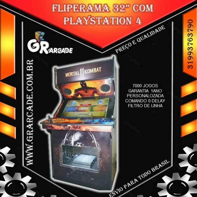 FLIPERAMA 32 POLEGADAS PREPARADO PARA PLAYSTATION 4 - JOGUE DO RETRÔ AO MODERNO EM UM SÓ L - Foto 4