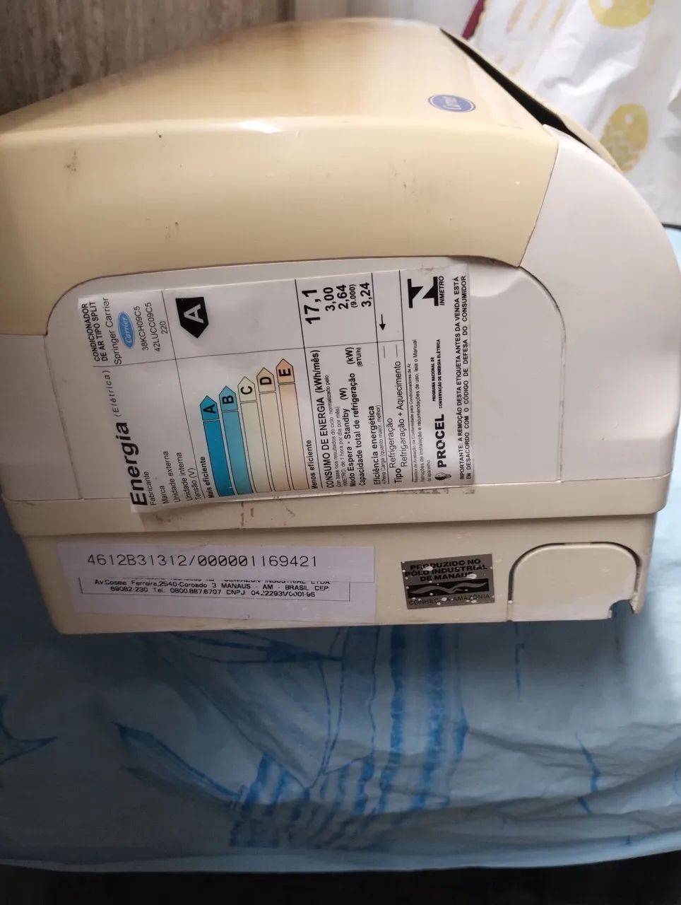 Ar condicionado 220 v Carrier 9 BTUs Splinter usado  - Foto 4
