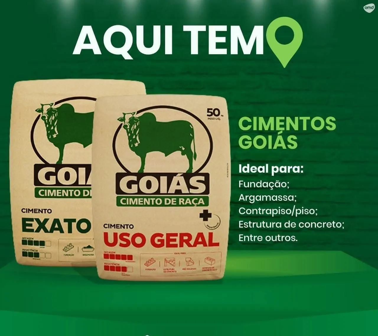 Cimentos GOIÁS - R$30,00 mínimo 40 sacos