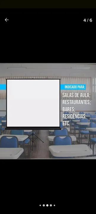 Tela de projeção portátil para sala de aula, restaurante, bares, residências, etc.