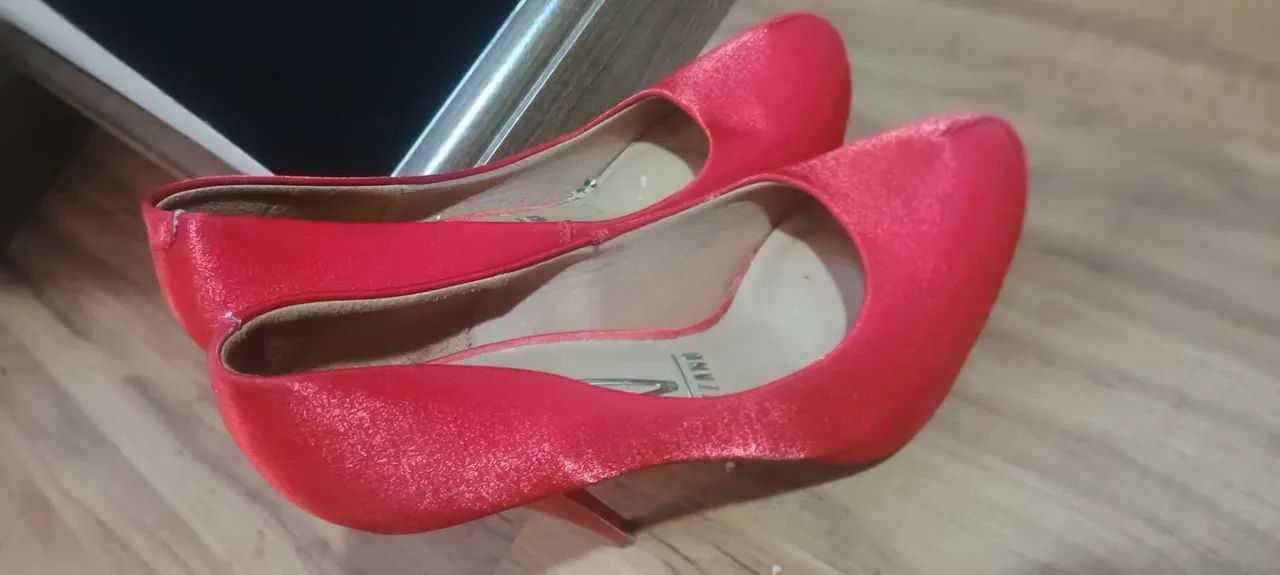 Scarpin Meia Pata salto alto vermelho  - Foto 5