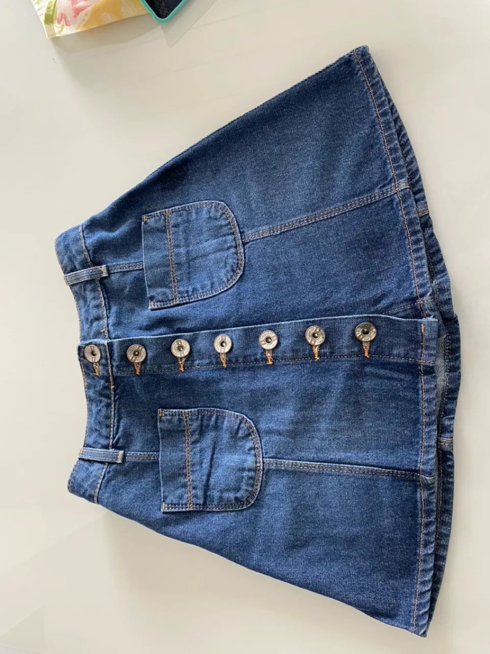 Saia Jeans com Botões 