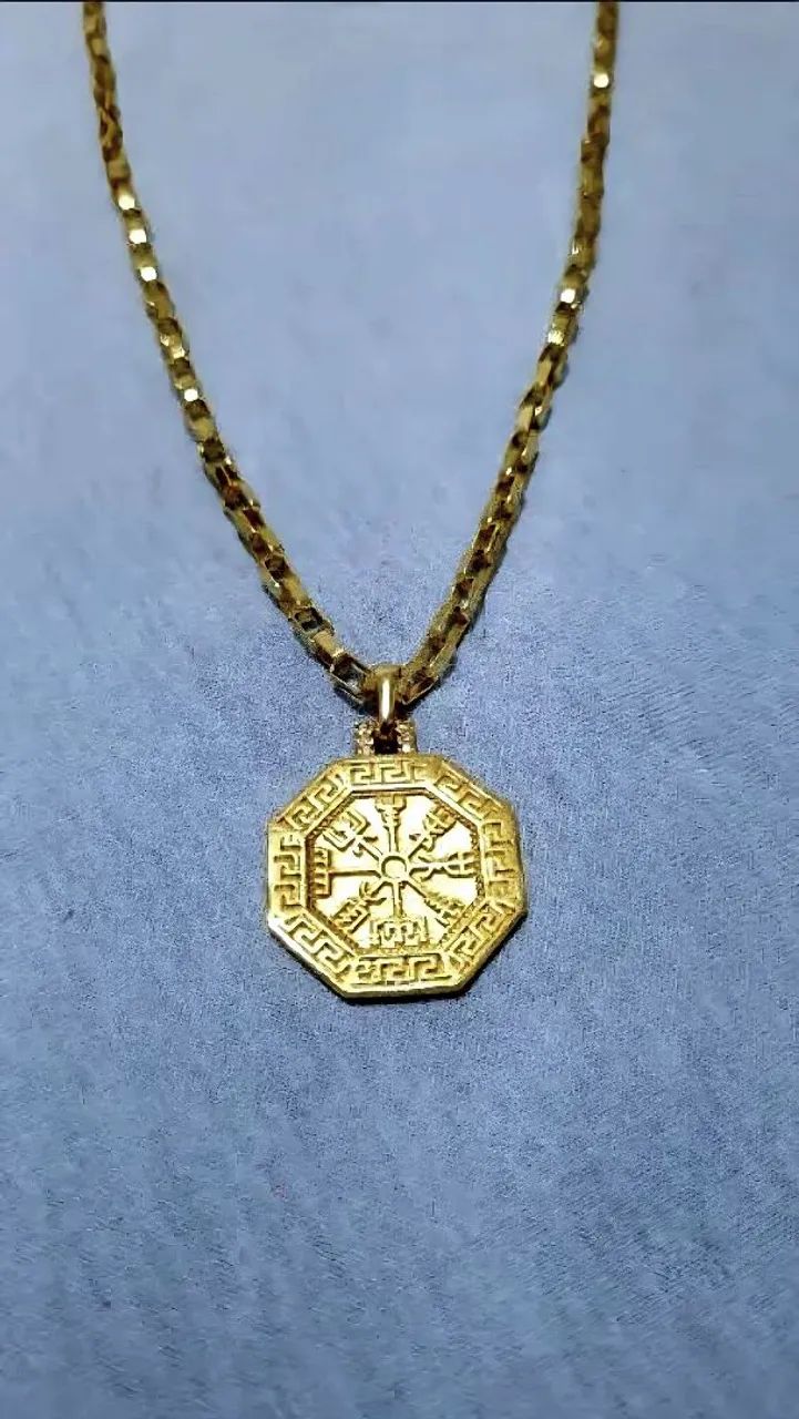 Corrente + Pingente semijoia Ouro 18K
