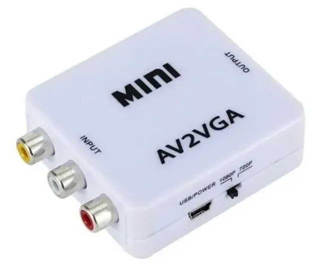 Conversor Áudio e Vídeo AV2 Para VGA: Ps1 Ps2 Xbox Dvd Vhs