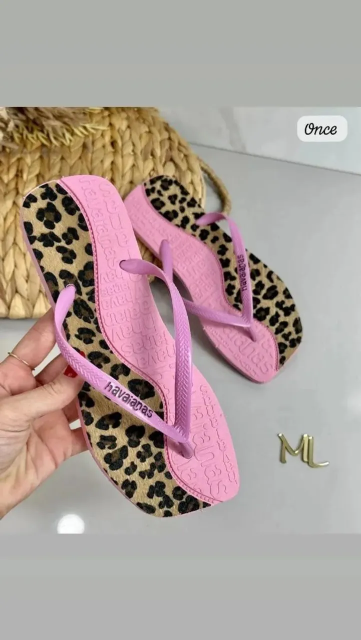 Havaianas Rosa com Estampa Animal Print
