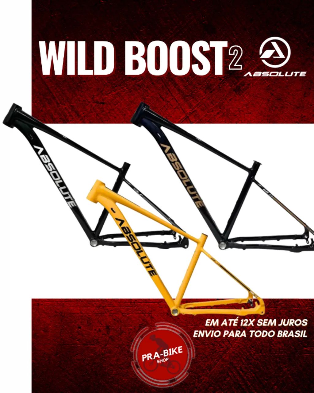 Quadro Absolute Wild Boost 2 Tapered Mtb Modelo Novo 2025 - Super Leve!