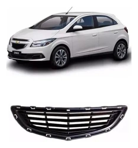 Grade Central Onix Prisma 2012-2016 Inferior Friso Preto - Foto 4