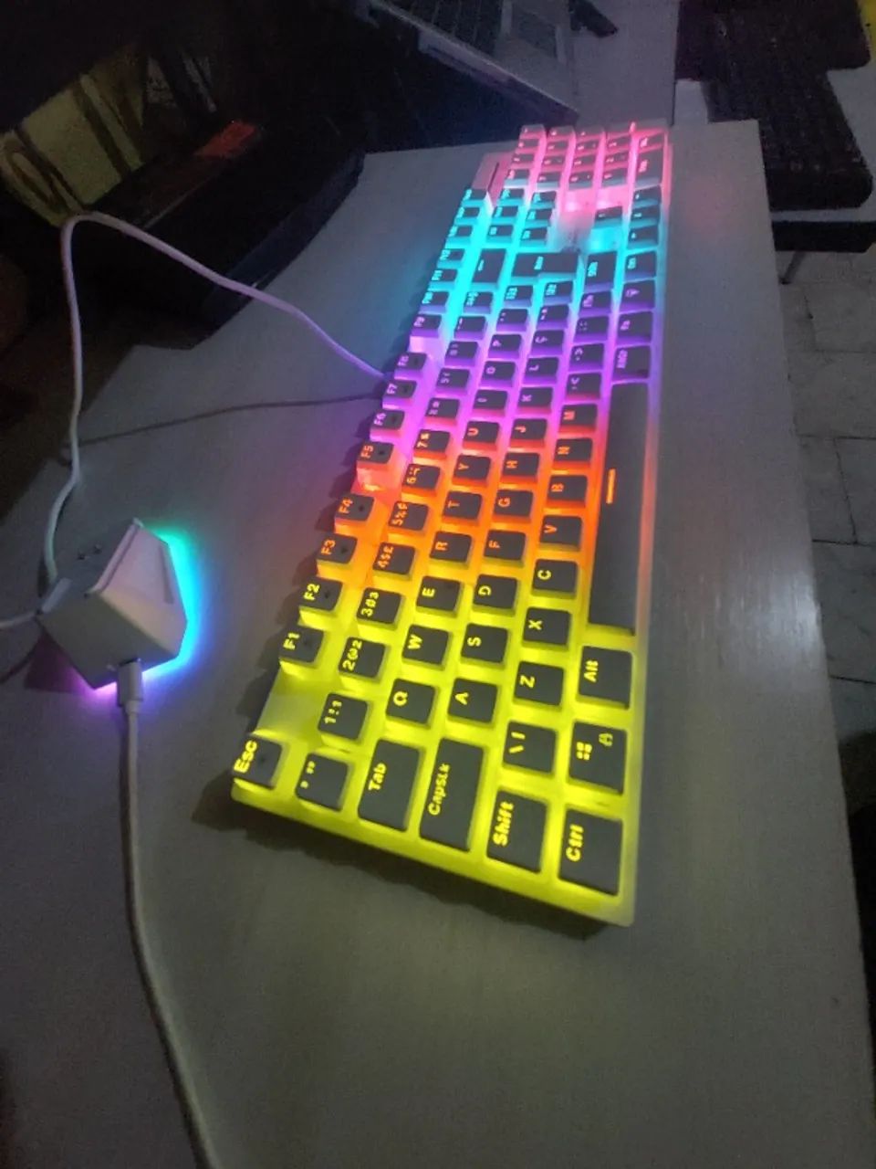 Teclado Mecânico Gamer Ninja Leap Pudim, Switch Blue, Rainbow