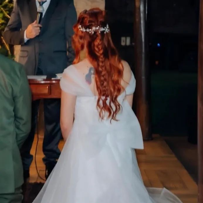 Vestido de noiva branco, usado uma vez  - Foto 3