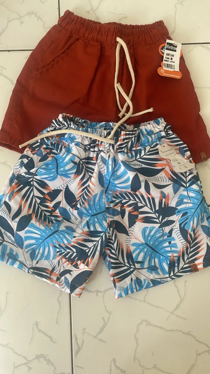 Shorts Infantil Estampado e Liso Vivitron