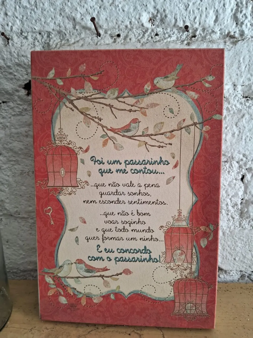 Quadro Decorativo Ninho De Passarinho Med. 30cm X 20cm