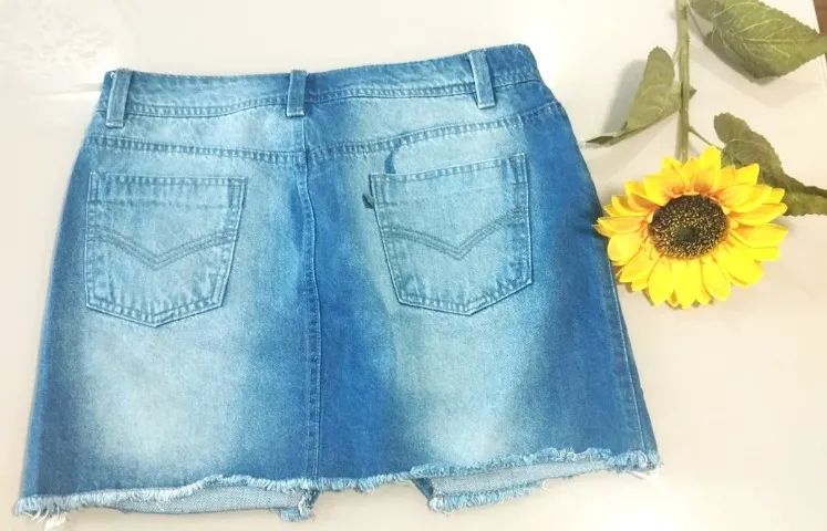 Saia Jeans Lavagem Clara  - Foto 2