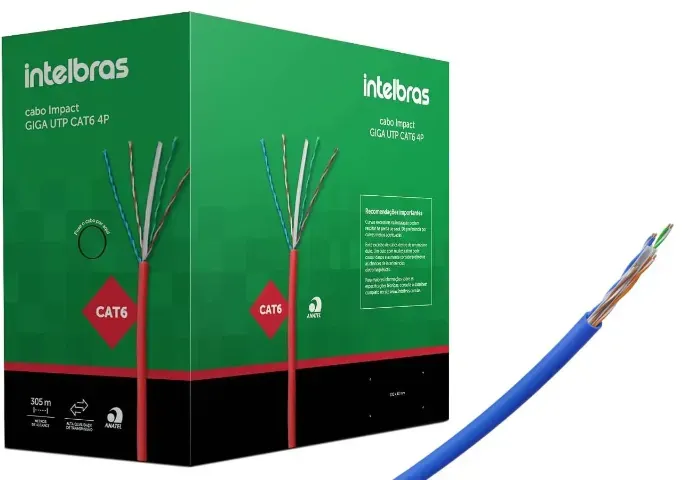 CABO DE REDE IMPACT GIGA UTP CAT.6 4P 305m lg6caz INTELBRAS