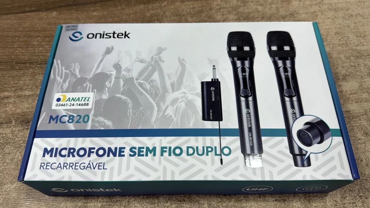 Microfone Dinamico Sem Fio Duplo Bateria Recarregáve Karaoke- Fazemos Entregas 