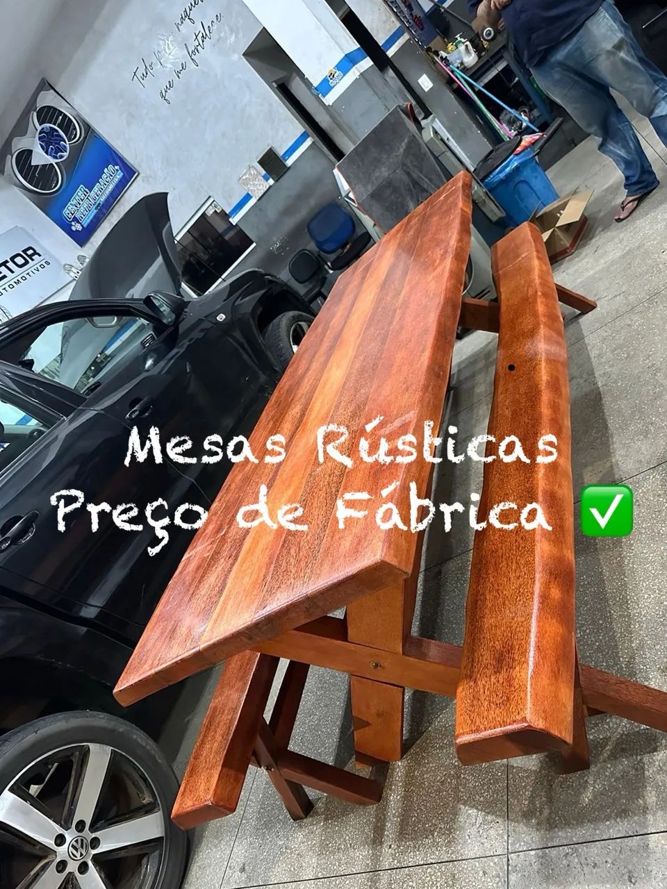 MESA BOA RÚSTICA MACIÇA TOP - Foto 2
