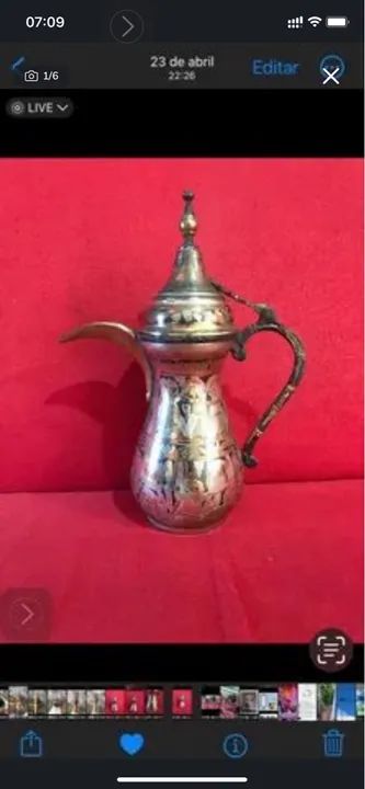 Bule de Metal antigo com Desenho Egípcios - Foto 3