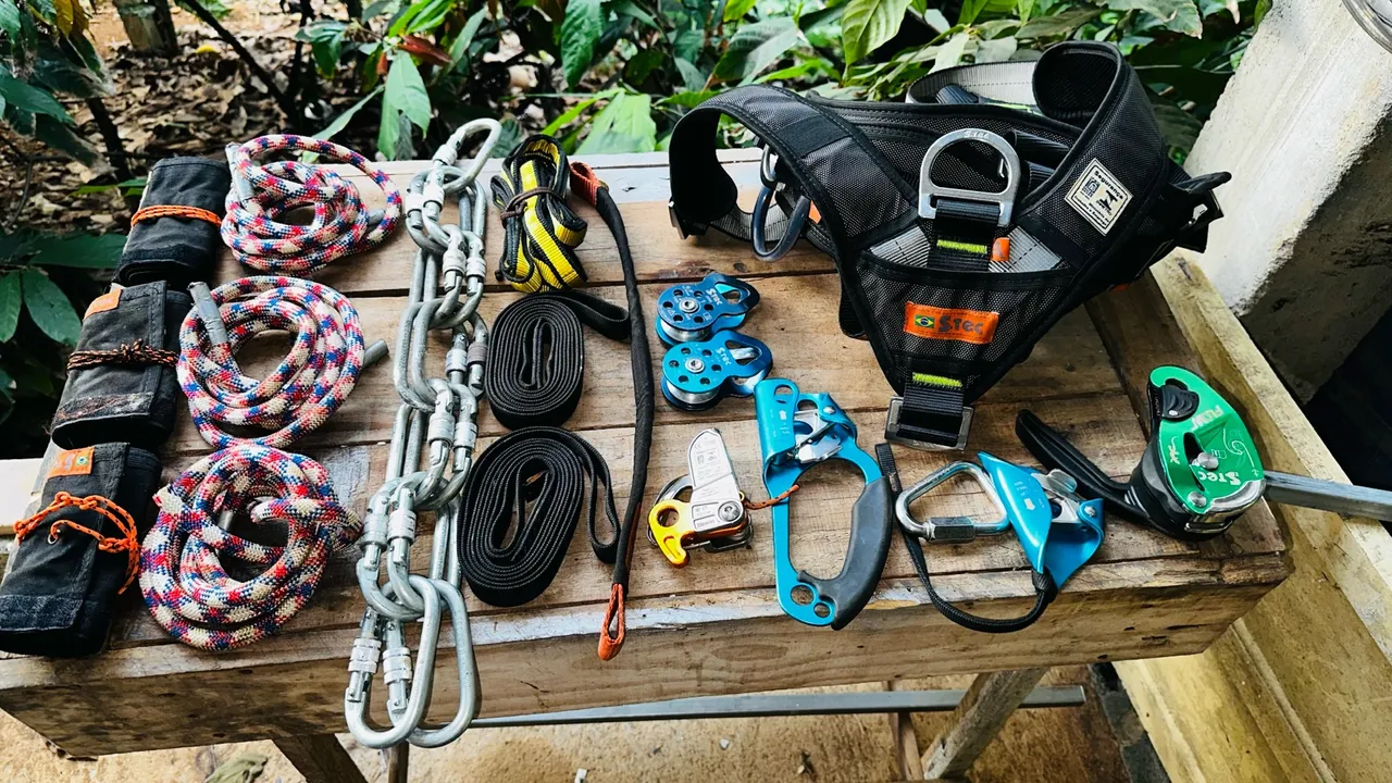 Kit completo para atividades de arvorismo
