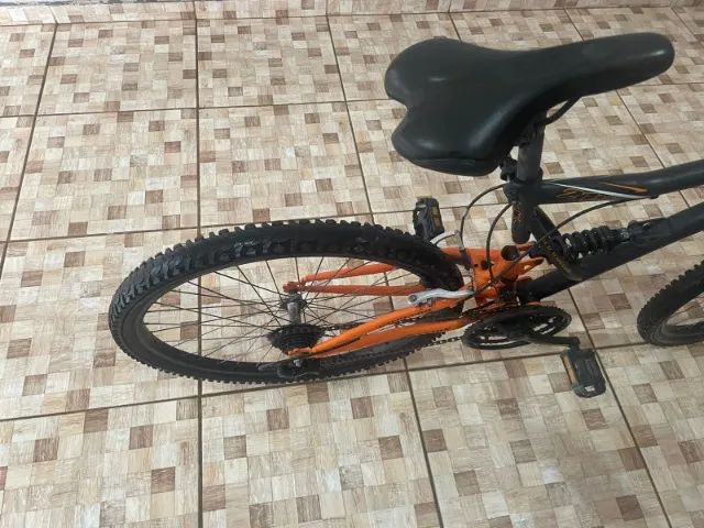 Bicicleta 26 Caloi Xrt Full 21v Preta Laranja - Foto 5