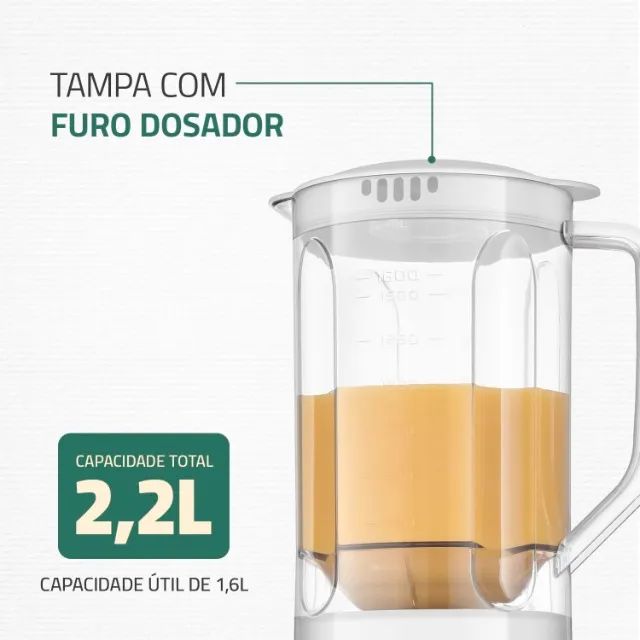 Liquidificador Mondial Pratic Power L-97-W, 2,2 litros, 550W, 2 Vel.+ Pulsar , Branco - 11 - Foto 3