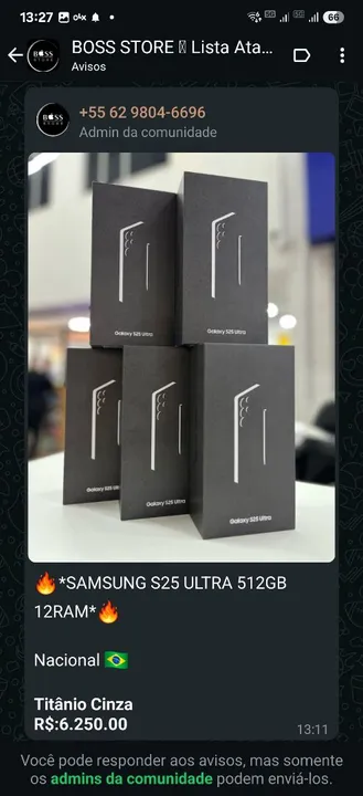 Samsung S25 Ultra 512GB - NOVO - Temos Loja Física