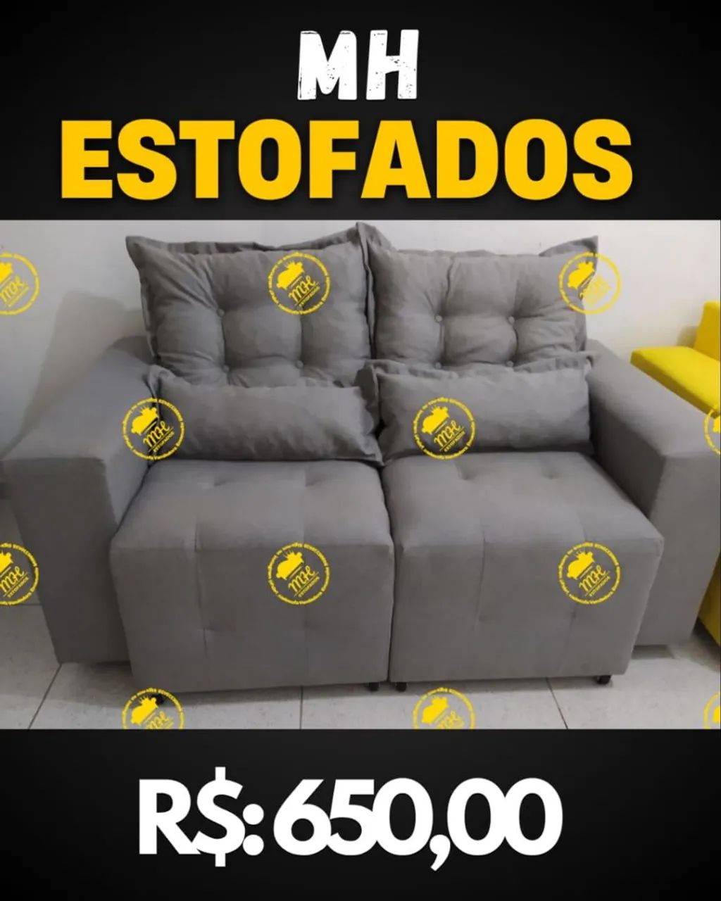 Sofá 2 Lugares Estofado Retrátil MH - Foto 5