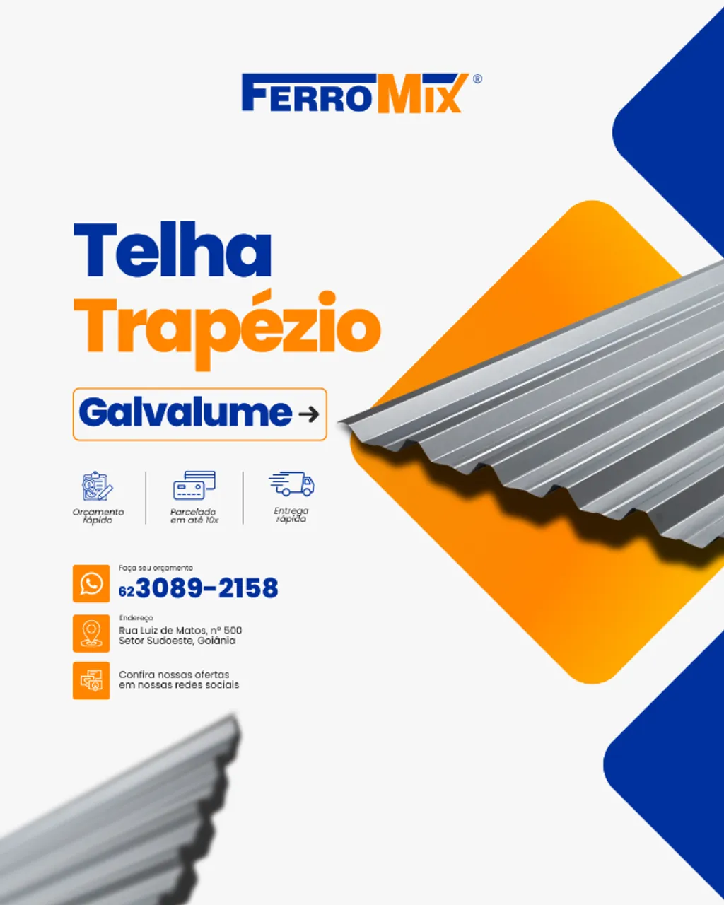 Telha Galvanizada - Telha Galvalume - Telhas de Aço Galvanizada - Telha Metálica
