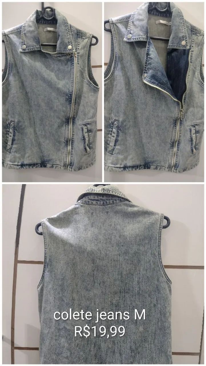 Colete jeans feminina Tam M  - Foto 3