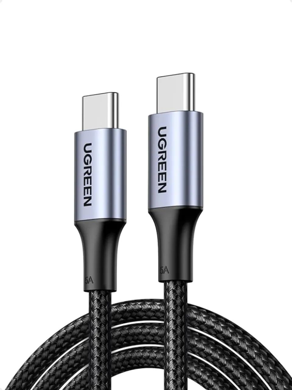 Cabo UGREEN USB-C para USB-C 100W 1m Alumínio  com Nylon Trançado Original - NOVO