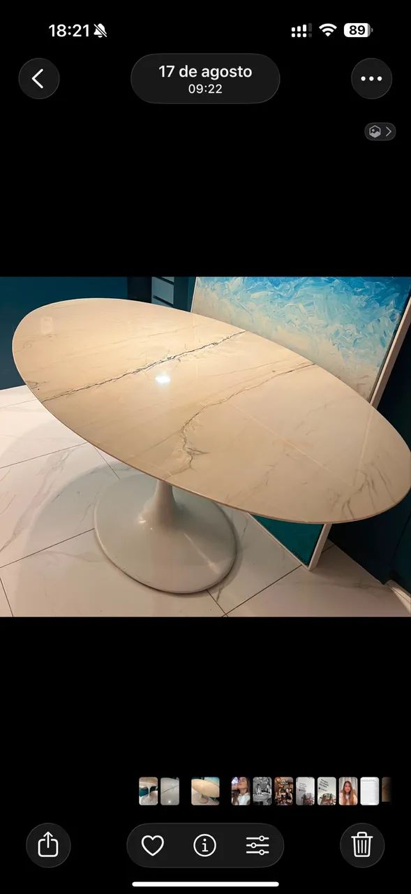 Mesa Jantar Saarinen - Oval
