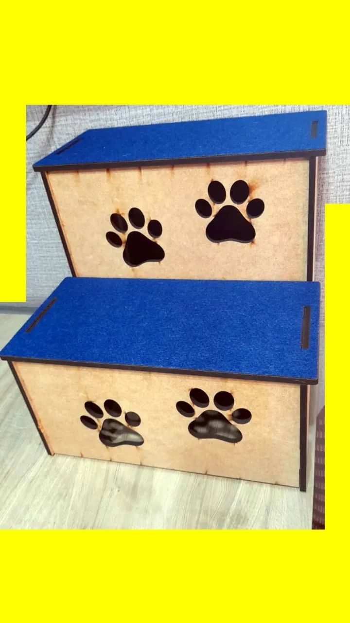 Escada para pets de MDF resistente com degraus antiderrapantes - Foto 2