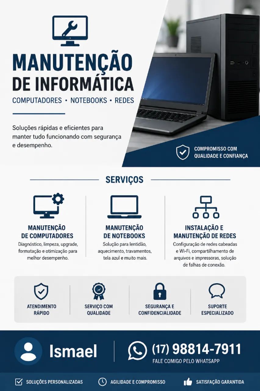 Manutenção de Computadores, Notebooks e Redes