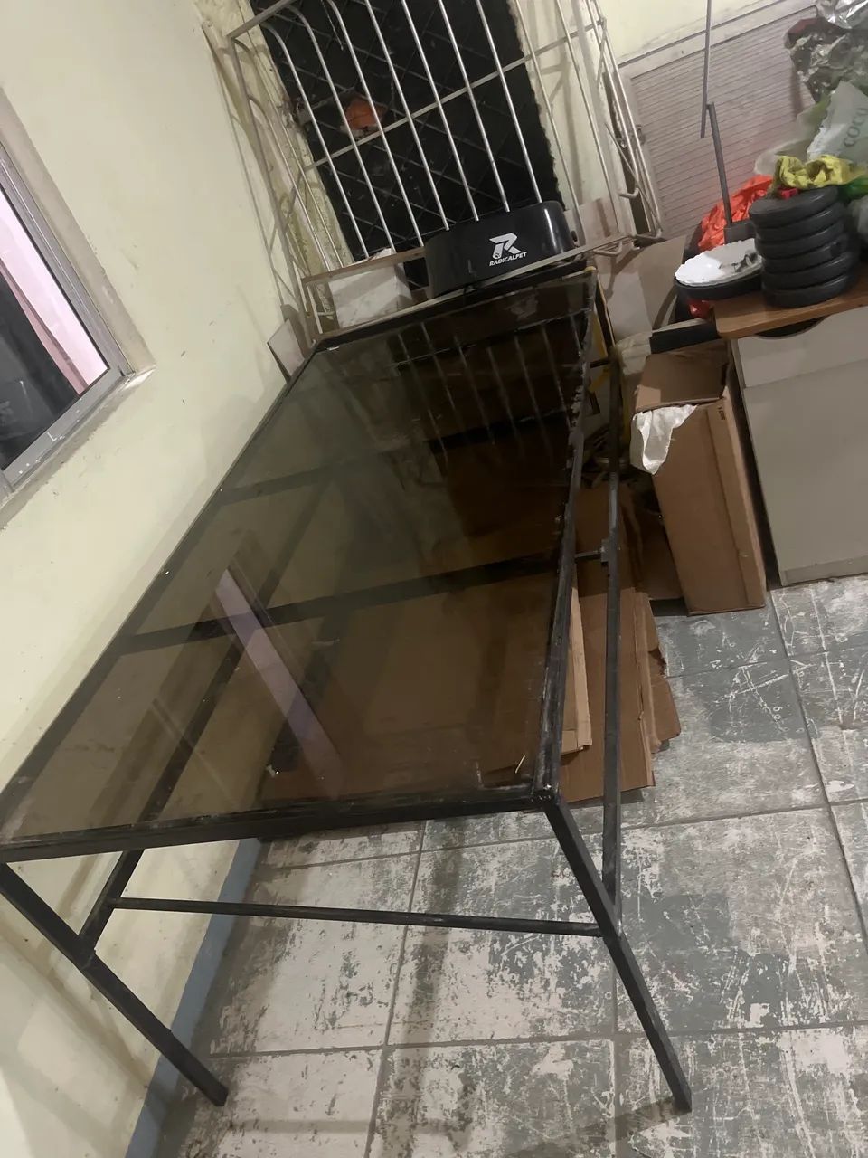 Mesa vidro metalon grande 