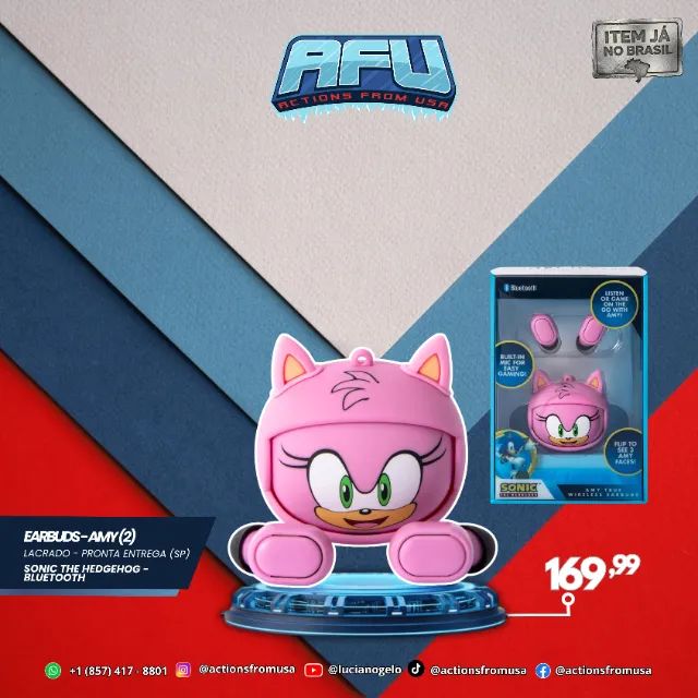 Amy Sonic The Hedgehog Earbuds Bluetooth Sega
