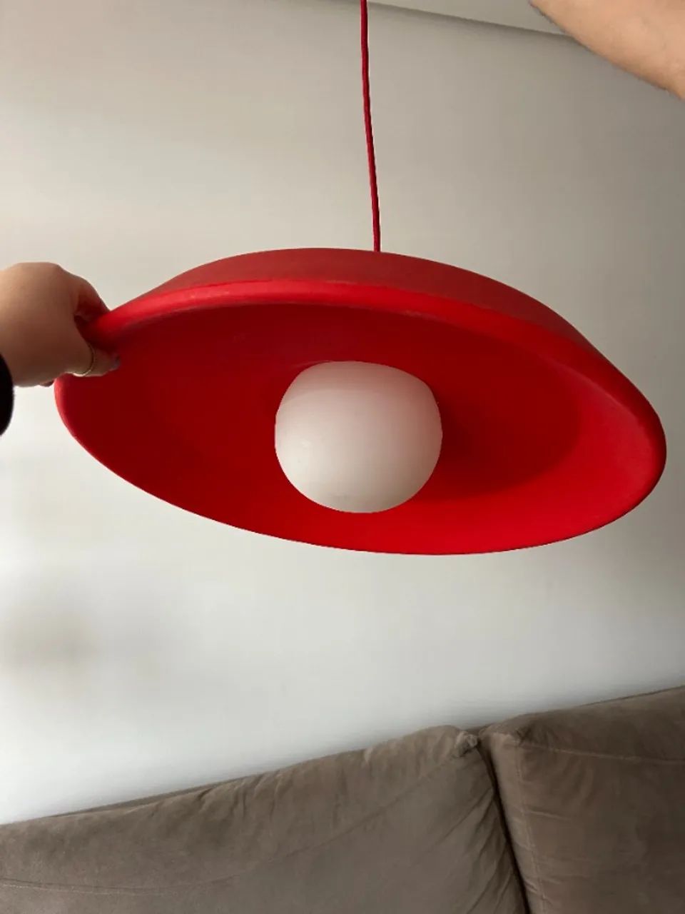 Luminária Pendente vermelha - Foto 3