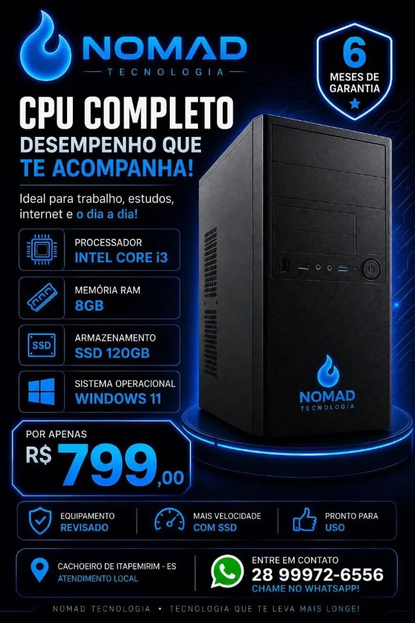 ? Computador Intel Core i3 - Pronto para uso