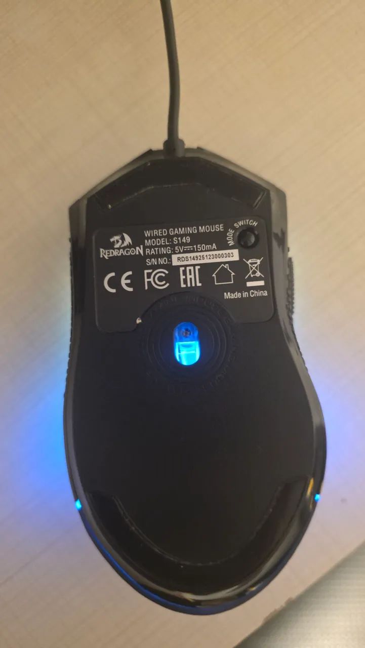 Mouse Red Dragon rgb preto com fio - Foto 3